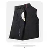 Nuevo chaleco cálido de otoño e invierno para hombre con forro polar de grafeno y lana de cordero, color negro y dorado, con cuello alto