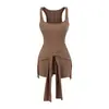 Atuendo sexy y caliente con tiras en la cintura, mono de dos piezas para mujer, estilo puro y seductor de verano, mono corto elegante para exteriores