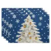 Manteles individuales navideños más vendidos transfronterizos, nueva serie de muñeco de nieve y renos, tapetes resistentes al calor, lino Amazon