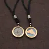 Colgante de moneda Shangui hecho de plata tibetana, colgante de moneda de cinabrio estilo chino vintage, accesorio de collar de hebilla de paz retro