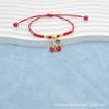 Año del Zodíaco Cuerda Roja Pulsera de Pareja Femenina DIY Pulsera de Fresa Cereza Trenzada Mejor Amigo Regalo Estudiante Joyería