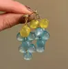 Brincos de Uva de Verão Transparentes e Claros, Novo Estilo Popular, Brincos Únicos e Bonitos, Brincos Transparentes de Frutas de Nicho, Brincos para Mulheres