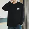 Camiseta de Algodón Puro de Peso Pesado de 260g para Hombre, Camiseta Interior de Manga Larga con Estampado de Letras de Moda