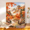 Pintura al Óleo Digital DIY de Paisaje al Atardecer, Pintura al Óleo Pastoral Pintada a Mano, Pintura al Óleo Acrílica Pintada a Mano