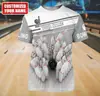 Camiseta de Verano Nueva y Popular Calavera de Bolos Impresión Completa 3D Unisex Deportiva Casual Transpirable Camiseta Superior