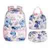 Mochila de Stitch Más Vendida para Estudiantes de Primaria, Bolsa Escolar Rosa Estampada, Lonchera Térmica, Estuche para Lápices, Coolomi