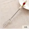 Batidora de Huevos Compacta de Mano con Mango Cerámico en Forma de Oso, Acero Inoxidable, para Hornear Pasteles y Galletas, Batidora de Huevos Doméstica