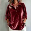 2026 Europeu Cruzado Amazon Nova Primavera Outono Inverno Feminino Cor Sólida Casual Botão Moda Veludo Dourado Top