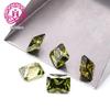 AAA Retangular Chanfrado cor 14# amarelo oliva 15# oliva médio 16# verde oliva zircônia estoque de fábrica atacado