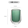 Taza de vidrio de doble capa hecha a medida para uso doméstico, taza de vidrio de borosilicato alto resistente al calor, taza de té y taza de café aisladas y anti-quemaduras