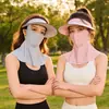 Mascarilla de Protección Solar para Mujer 2026 Nuevo Verano Protección UV Seda Helada Facekini Sombrero y Mascarilla Combinados para Sombrear al Aire Libre