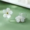 Brincos de flor tridimensional de acetato pequenos, frescos e fofos, brincos de flor translúcidos requintados para o dia a dia, combinam com tudo