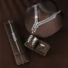Moda Europea y Americana Joyería de Novia Juego de Cuatro Piezas, Juego de Accesorios para Vestido de Novia, Juego de Joyería de Collar de Circonita al por Mayor
