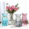 Vaso Grande Espessado Vidro Transparente Enfeites para Sala de Estar Plantas Hidropônicas Bambu Rico Lírio Flor Seca Vaso de Cerâmica