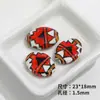 Cuentas Redondas Planas de Cerámica Pintadas a Mano para Aceituna, Cuentas Sueltas con Agujeros, Materiales Hechos a Mano para DIY, Accesorios para Pulseras, Collares, Aretes, Joyería