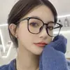 Gafas Negras de Marco Grueso Estilo Influencer de Moda para Mujer, Adecuadas para Salir Sin Maquillaje, Se Pueden Colocar Lentes Graduados, Marco Grande que Hace que el Rostro Parezca Más Delgado, Armazón de Gafas Sin Graduación