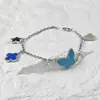 26 Novos Modelos de Anéis de Borboleta Azul Lápis Lazúli, Anel Aberto da Sorte Estilo Van Cleef Ouro V, Artesanato de Precisão CNC, Banhado a Ouro 18K, Conserva a Cor