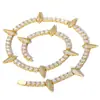 Accesorios de Collar Transfronterizos Europeos y Americanos de Plata de Ley S925 para Mujer, Cadena de Tenis Pantera Negra de 5 mm de Moda Hip-Hop, Joyería de Circonita, Personalización