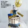 Conjunto de Decoração de Bolo para Celebridade da Internet de Aniversário Pequeno Animal Dinossauro Bebê Conjunto de Decoração de Bolo Plug-in