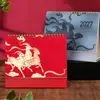 Calendario de Escritorio Creativo de Cuero para el Año de la Oveja, Adorno de Calendario 2027 para Escritorio de Oficina, Calendario Personalizable de Regalo Corporativo para Empresas