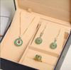 Pendientes colgantes de jade Dongling con incrustaciones de jade dorado natural de Xinjiang, joyería de esmalte antiguo, regalo al por mayor