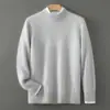 Suéter Masculino Baicai Rong Gola Alta Meia 100% Lã Engrossado Outono/Inverno Novo Estilo Casual de Negócios Tricô Suéter de Tricô Solto
