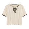 Camiseta de punto de manga corta para mujer, verano 2023, nuevo estilo, diseño Spice Girl, Sense Niche, top corto adelgazante, ropa de moda.