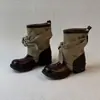 Botas altas infantis, botas de equitação novo estilo, botas de cano alto com solas grossas, coleção primavera/outono, botas de equitação com salto grosso, saltos altos pretos, 2026
