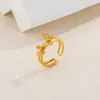 Anel Duplo Borboleta de Filamento Feminino 2024 Novo Estilo Retrô Chinês Estilo Corte Luxo Leve Versátil Design de Nicho Anel