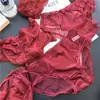 [Rojo Ancola] 880# Ropa Interior Roja Grande de Año Nuevo Malla de Encaje Seda de Hielo Ropa Interior Roja