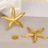 Pendientes de acero inoxidable 304 con diseño de estrella de mar, estilo europeo y americano, con diseño de nicho para mujer, de metal de 18 quilates y diseño avanzado.