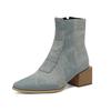 Comércio exterior pequenas botas curtas quadradas Europa e Estados Unidos vento com botas femininas de tubo curto plus size transfronteiriças F111