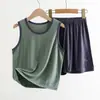 Conjunto de Chaleco y Shorts de Modal para Niños Ropa de Casa Pijamas de Verano En Stock Venta Caliente en Douyin Fábrica de Origen