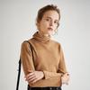 Suéter de lã pura feminino gola alta felpuda pulôver convencional outono e inverno slim base suéter manga longa suéter simples atacado