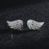 Aretes de Plata Esterlina s925 para Mujer con Circonitas Micro-incrustadas Alas de Ángel ins Aretes de Lujo Ligero de Moda Joyería Explosiva Transfronteriza Europea y Americana