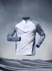 Ropa de Entrenamiento Media Cremallera para Hombre Manga Larga Secado Rápido Ropa Deportiva para Ciclismo Atletismo Camiseta Tops Ropa para Correr Fitness