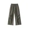 Pantalones Rectos Plisados de Calle Americanos para Hombre Primavera, Otoño e Invierno Marca de Moda Sueltos y Caídos Pantalones Casuales de Pierna Ancha para Chicos