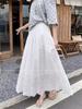 Falda Casual de Ganchillo Amarilla con Cortes Talla Grande para Mujer en Otoño Fat mm Aspecto Adelgazante Cubre Vientre de Longitud Media de Cintura Alta en Línea A