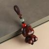 Llavero de coche sencillo con diseño de oso violento de palisandro para hombre y mujer, colgante para llave de teléfono móvil, colgante para bolso de pareja