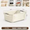 Cesta de Armazenamento de Plástico com Furos, Caixa de Armazenamento de Grande Capacidade, Cesto Organizador para Mesa, Livros e Itens Diversos