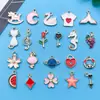 Misture 20 Pingentes de Liga de Zinco com Desenhos de Cisnes e Flores com Óleo Gotejante para Pulseiras Brincos Colares Artesanais DIY Acessórios de Joias