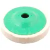 Roda de Polimento de Lã 4 Polegadas, Roda de Polimento de Lã de Alta Densidade para Esmerilhadeira Angular, Almofada de Polimento com Acabamento Espelhado para Metal Aço Inoxidável Vidro Pedra (Furo do Eixo de 16mm)