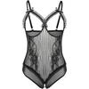 Lingerie Sexy Peça Única com Renda em Patchwork e Tiras, Tamanho Plus Size, Tamanho Europeu Padrão, Suporta Vendedores Pequenos e Médios, Renda Transparente