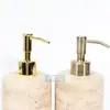Botella de Loción de Mármol Natural Personalizada de Fábrica, Bandeja Posavasos de Piedra Marrón Oscuro, Base de Iluminación, Adornos para el Hogar