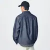 Chaqueta de mezclilla pesada para hombre, modelo primavera 2026, camisa a rayas con bloques de color, chaqueta de cuello camisero, camisa de marca de moda al por mayor