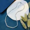 Collar de Cuentas de Plata 925 Collar de Perlas Nicho de Lujo Ligero Artístico Lujo Ligero Frío Simple Natural Diario
