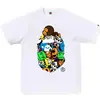 Camiseta de manga corta de la marca japonesa de moda BAPE, peso pesado de verano 240g algodón puro, camuflaje de cabeza de mono, tiburón mono, venta al por mayor transfronteriza