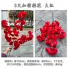 2023 Flor de simulación roja china para techo de boda fabricantes flor de simulación roja vino fondo de camino de boda flores artificiales al por mayor