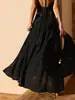Vestido de lunares con cuello halter transfronterizo estilo europeo y americano 2026 Verano Nuevo Vestido largo sin espalda Vestido estilo vacacional
