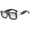 Gafas de sol cuadradas de montura grande a juego de colores decoración de letras OT adecuadas para hombres y mujeres gafas de sol de moda 4388